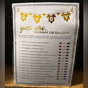 Party Hearty Baby Shower Games- 50 pcs Mommy or Daddy Guess Who Game
